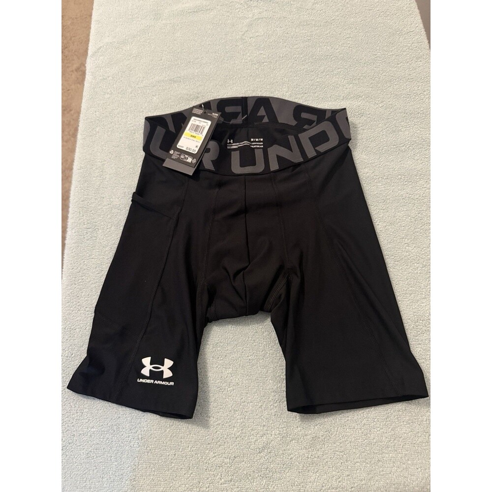 Under Armour HeatGear Compression Shorts Mens Medium Black Athletic Training